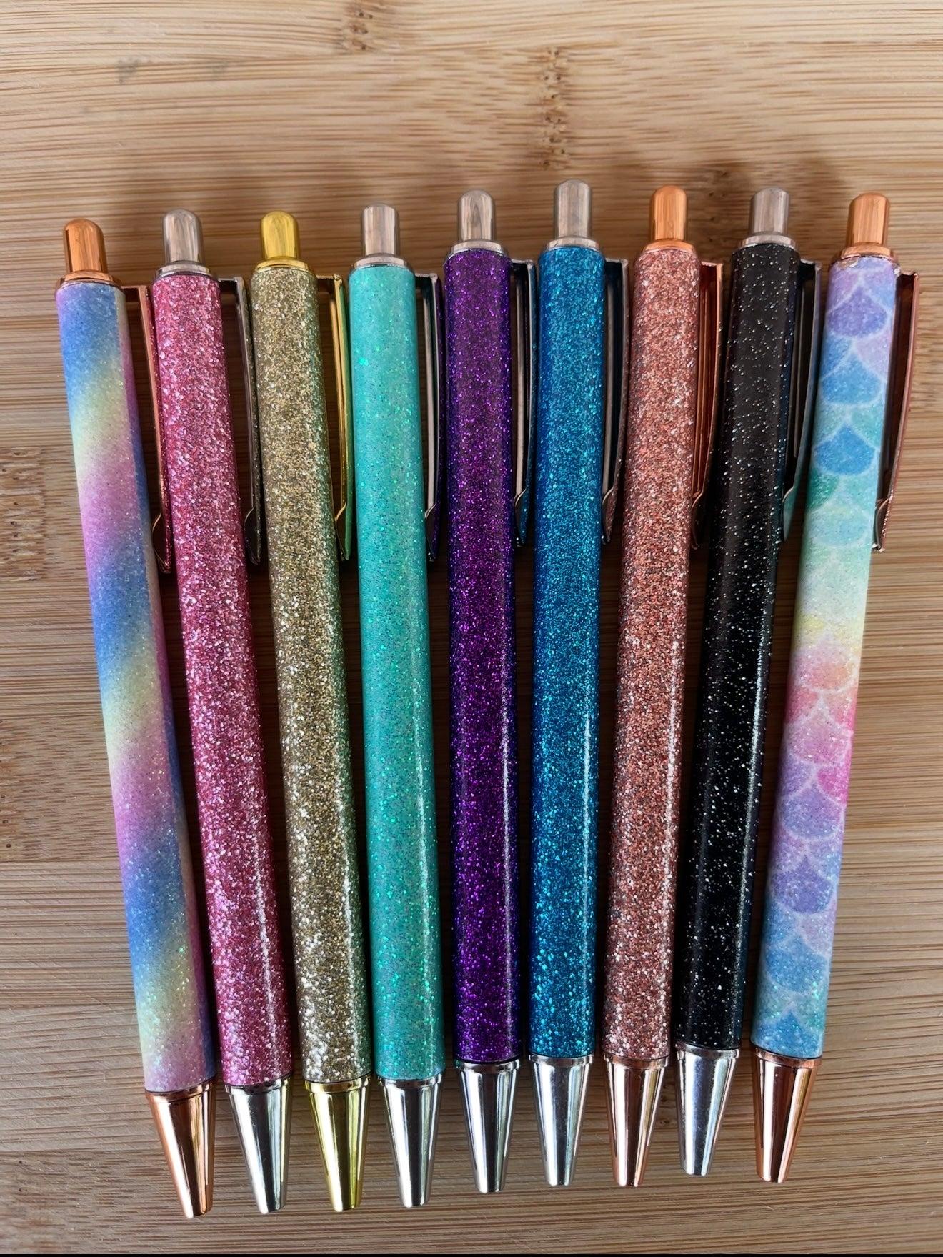 Glitter Pens w/clasp